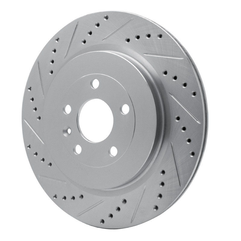 Ford Explorer Brake Rotor (1) - Rear Left - R1 Concepts - Drilled & Slotted - Silver - `13-`19